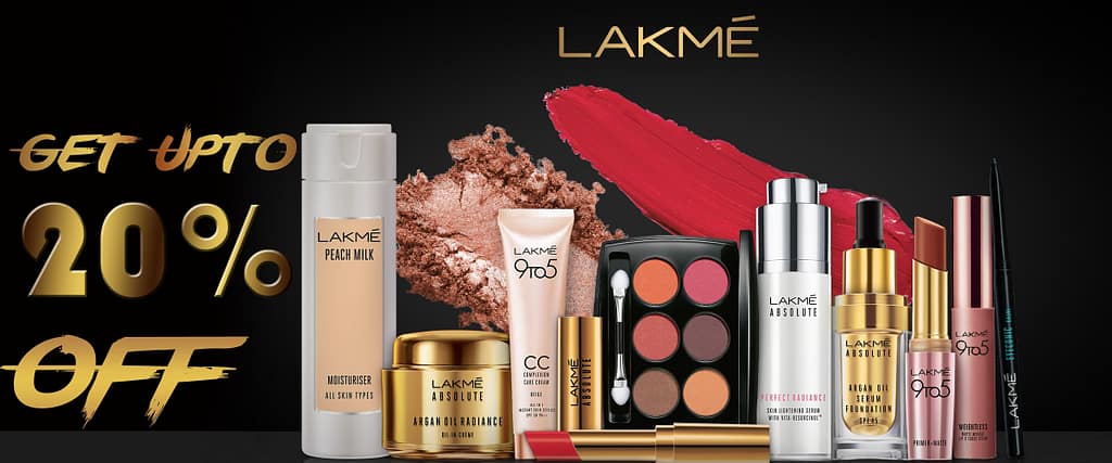 Get up 20% Face care discount on brand Lakmé in Neyena Beauty & Cosmetics discount coupon offer deals