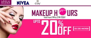 Makeup Hours on Neyena Beauty & Cosmetics with brands Lotus, Nivea Olay discount coupon offer deals